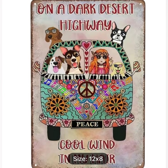 Dark Desert Highway Tin Sign 12”x 8” - Picture 1 of 3